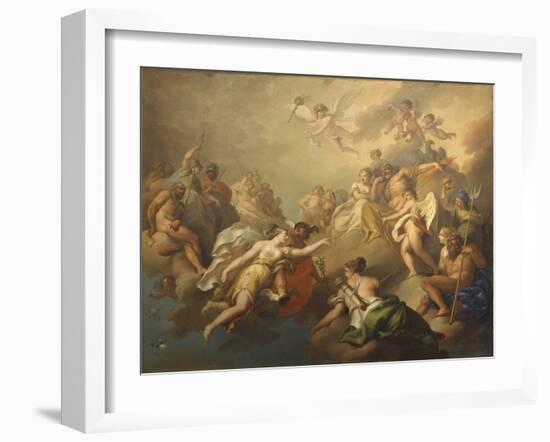 Venus and Psyche Among the Olympian Gods-Pier Antonio Novelli-Framed Art Print