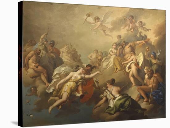 Venus and Psyche Among the Olympian Gods-Pier Antonio Novelli-Stretched Canvas