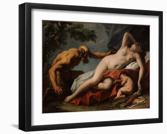 Venus and Satyr - Peinture De Sebastiano Ricci (1659-1734) - 1716-1720 - Oil on Canvas - 102X125,5-Sebastiano Ricci-Framed Giclee Print