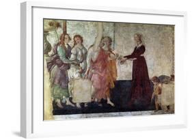 Venus And the Graces Offering Gifts To a Young Girl, 1486, Italian Renaissance-Sandro Botticelli-Framed Giclee Print