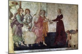 Venus And the Graces Offering Gifts To a Young Girl, 1486, Italian Renaissance-Sandro Botticelli-Mounted Giclee Print