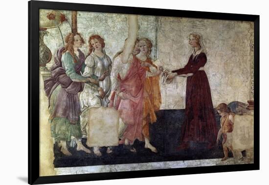 Venus And the Graces Offering Gifts To a Young Girl, 1486, Italian Renaissance-Sandro Botticelli-Framed Giclee Print