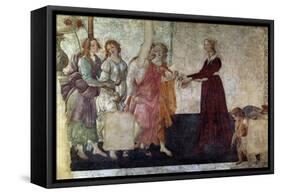 Venus And the Graces Offering Gifts To a Young Girl, 1486, Italian Renaissance-Sandro Botticelli-Framed Stretched Canvas