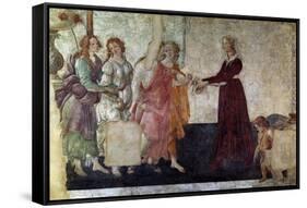 Venus And the Graces Offering Gifts To a Young Girl, 1486, Italian Renaissance-Sandro Botticelli-Framed Stretched Canvas