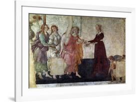 Venus And the Graces Offering Gifts To a Young Girl, 1486, Italian Renaissance-Sandro Botticelli-Framed Giclee Print