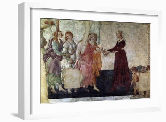 Venus And the Graces Offering Gifts To a Young Girl, 1486, Italian Renaissance-Sandro Botticelli-Framed Giclee Print