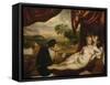 Venus and the Lute Player, c.1565-70-Titian-Framed Stretched Canvas