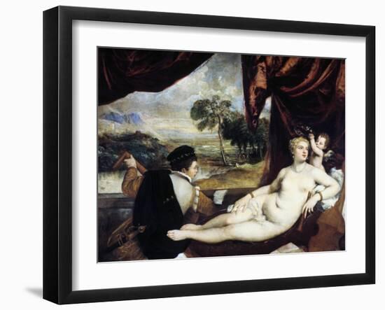 Venus and the Lute Player, C1565-1570-Titian (Tiziano Vecelli)-Framed Giclee Print