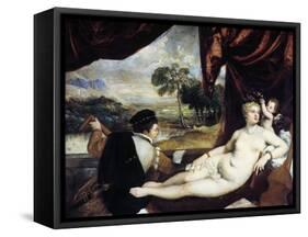 Venus and the Lute Player, C1565-1570-Titian (Tiziano Vecelli)-Framed Stretched Canvas