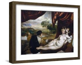 Venus and the Lute Player-Titian (Tiziano Vecelli)-Framed Giclee Print