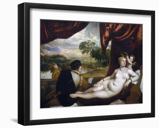 Venus and the Lute Player-Titian (Tiziano Vecelli)-Framed Giclee Print