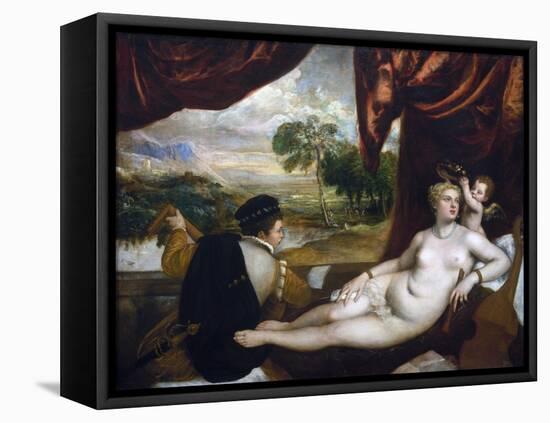 Venus and the Lute Player-Titian (Tiziano Vecelli)-Framed Stretched Canvas