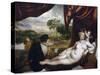 Venus and the Lute Player-Titian (Tiziano Vecelli)-Stretched Canvas