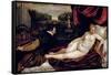 Venus and the Organist, c.1540-50-Titian (Tiziano Vecelli)-Framed Stretched Canvas