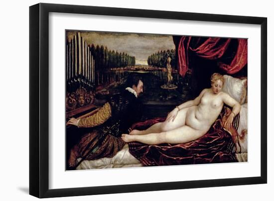 Venus and the Organist, c.1540-50-Titian (Tiziano Vecelli)-Framed Giclee Print