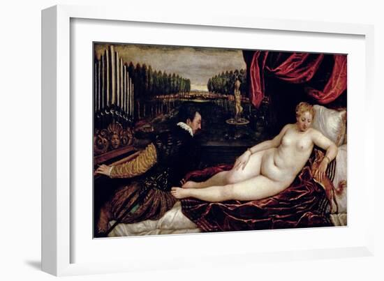 Venus and the Organist, c.1540-50-Titian (Tiziano Vecelli)-Framed Giclee Print