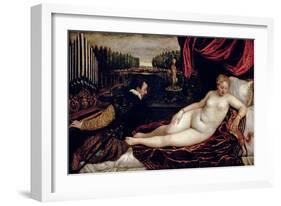 Venus and the Organist, c.1540-50-Titian (Tiziano Vecelli)-Framed Giclee Print