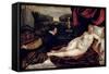 Venus and the Organist, c.1540-50-Titian (Tiziano Vecelli)-Framed Stretched Canvas