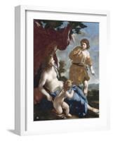 Vénus avec Adonis partant à la chasse-Giovanni Francesco Romanelli-Framed Giclee Print