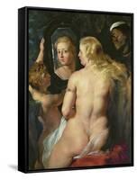 Venus before a mirror (1614 / 1615)-Peter Paul Rubens-Framed Stretched Canvas