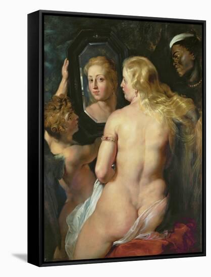 Venus before a mirror (1614 / 1615)-Peter Paul Rubens-Framed Stretched Canvas