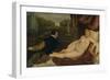 'Venus Con El Musico', (Venus and music), 1550, (c1934)-Titian-Framed Giclee Print