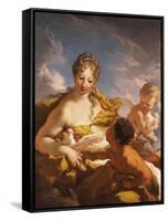 Venus, Cupid and a Faun-Giovanni Antonio Pellegrini-Framed Stretched Canvas