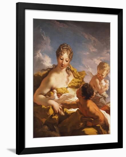 Venus, Cupid and a Faun-Giovanni Antonio Pellegrini-Framed Giclee Print