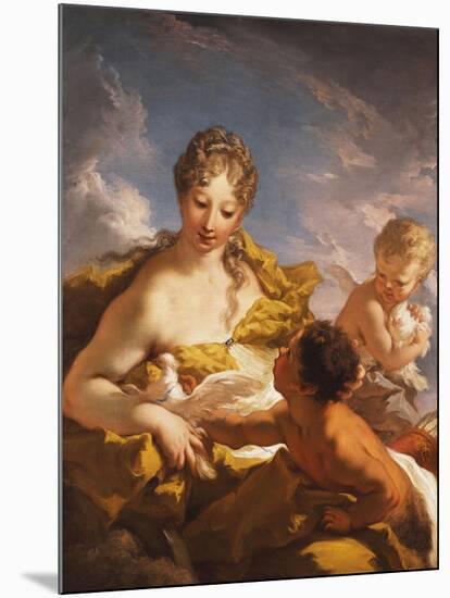 Venus, Cupid and a Faun-Giovanni Antonio Pellegrini-Mounted Giclee Print