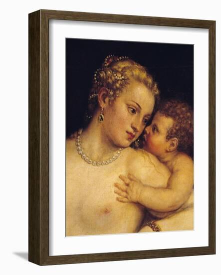 Venus Delighting Herself with Love and Music, 1545-Titian (Tiziano Vecelli)-Framed Giclee Print