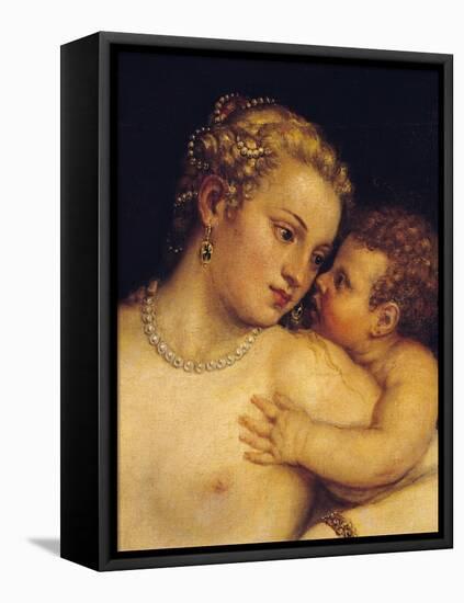 Venus Delighting Herself with Love and Music, 1545-Titian (Tiziano Vecelli)-Framed Stretched Canvas