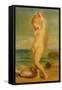 Venus Depicted in a Seascape (Study), 1839 (Oil on Study)-Theodore Chasseriau-Framed Stretched Canvas