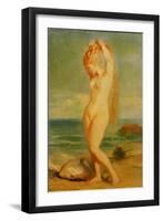 Venus Depicted in a Seascape (Study), 1839 (Oil on Study)-Theodore Chasseriau-Framed Giclee Print