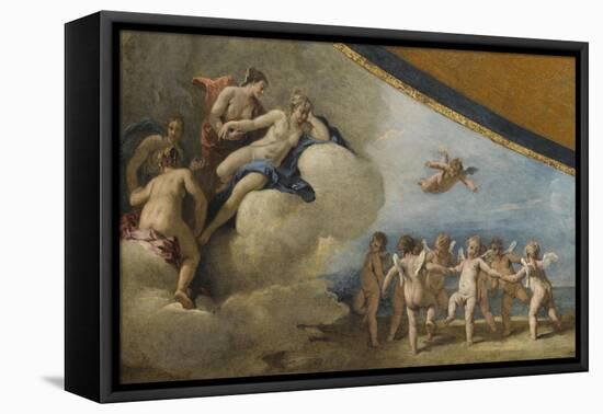 Vénus entourée de nymphes contemplant une ronde de cupidon-Sebastiano Ricci-Framed Stretched Canvas