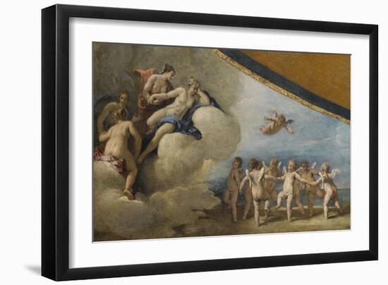 Vénus entourée de nymphes contemplant une ronde de cupidon-Sebastiano Ricci-Framed Giclee Print