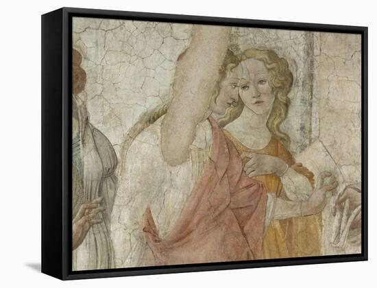 Vénus et les Grâces offrant des présents à une jeune fille-Sandro Botticelli-Framed Stretched Canvas