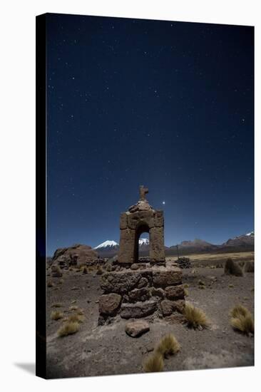 Venus Glows in the Sky at Dusk Above a Grave Marker in Sajama National Park-Alex Saberi-Stretched Canvas