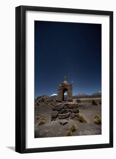 Venus Glows in the Sky at Dusk Above a Grave Marker in Sajama National Park-Alex Saberi-Framed Premium Photographic Print