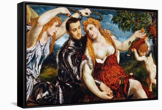 Venus, Mars & Cupid-Paris Bordone-Framed Stretched Canvas