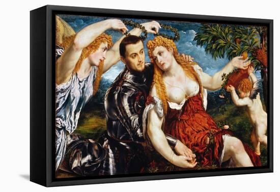 Venus, Mars & Cupid-Paris Bordone-Framed Stretched Canvas