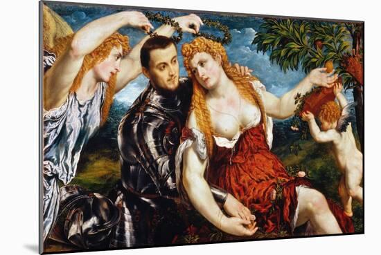 Venus, Mars & Cupid-Paris Bordone-Mounted Giclee Print