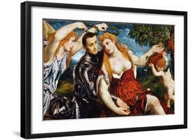 Venus, Mars & Cupid-Paris Bordone-Framed Giclee Print