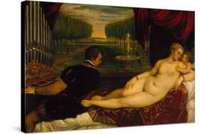 Venus Mit Dem Orgelspieler Und Einem Putto, 1548(?)-Tizian Tiziano Vecellio-Stretched Canvas