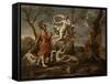Vénus montrant ses armes à Enée-Nicolas Poussin-Framed Stretched Canvas