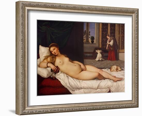 Venus of Urbino-Titian (Tiziano Vecelli)-Framed Art Print