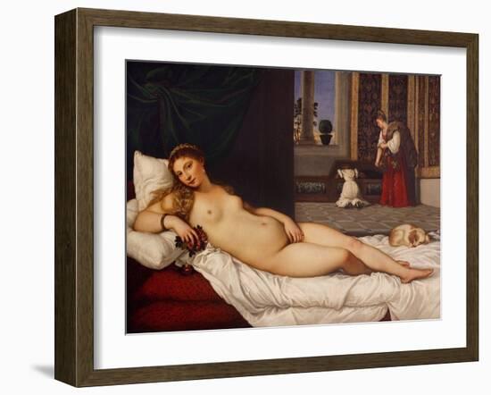 Venus of Urbino-Titian (Tiziano Vecelli)-Framed Art Print