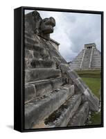 Venus Platform With Kukulkan Pyramid in the Background, Chichen Itza, Yucatan, Mexico-null-Framed Stretched Canvas