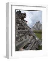 Venus Platform With Kukulkan Pyramid in the Background, Chichen Itza, Yucatan, Mexico-null-Framed Photographic Print