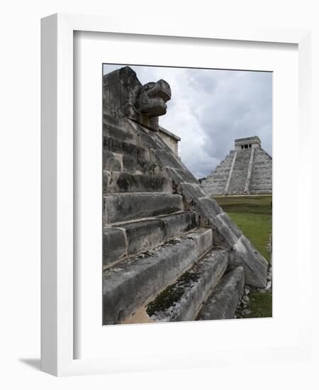 Venus Platform With Kukulkan Pyramid in the Background, Chichen Itza, Yucatan, Mexico-null-Framed Photographic Print