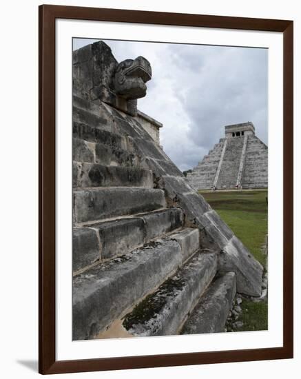 Venus Platform With Kukulkan Pyramid in the Background, Chichen Itza, Yucatan, Mexico-null-Framed Photographic Print